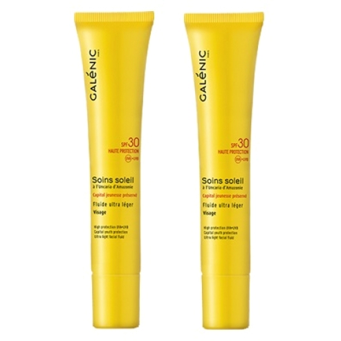 Galenic Soins Soleil Fluide Non Gras Тънък не мазен крем за лице SPF30 1+1 подарък 2χ40ml