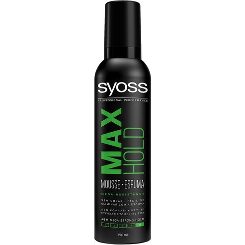 Syoss Mousse Max Hold Професионална пяна за коса за здраво задържане и стилизиране дълготрайна 250 мл