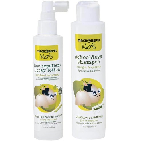 Macrovita PROMO PACK Macrorepel Kids Lice Repellent Spray 150ml &GIFT Scholldays Shampoo 150ml