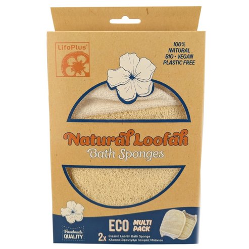 Lifoplus Natural Loofah Eco Multi Pack Classic Bath Sponge 2 бр