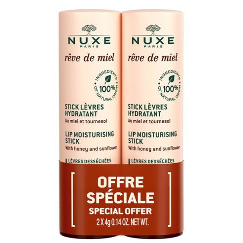 Nuxe Promo Reve de Miel Lip Moisturising Stick 8g (2x4g)