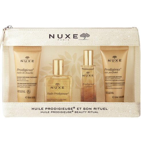 Nuxe Promo Prodigieux Travel Kit Scented Shower Oil 30ml & Huile Prodigieuse 10ml & Prodigieux Le Parfum 15ml & Scented Body Lotion 30ml & торбичка 1 бр