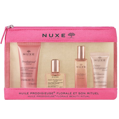 Nuxe Promo Prodigieux Scented Shower Oil 30ml & Huile Florale Multi-Purpose Dry Oil 10ml & Le Parfum 15ml & Multi-Perfection Smoothing Primer Boost 15ml