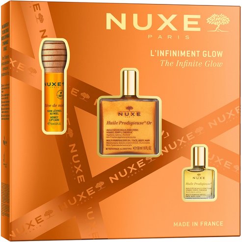 Nuxe Promo Nuxe Huile Prodigieuse OR Dry Oil 50ml & Reve de Miel Honey Lip Care Oil 10ml & Huile Prodigieuse 10ml