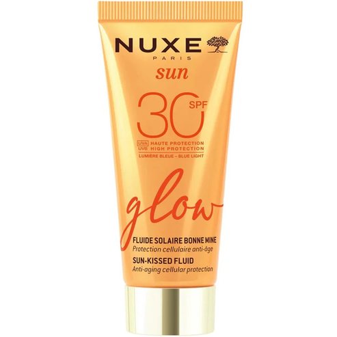 Nuxe Sun Glow Spf30 Sun-Kissed Fluid Лек флуиден слънцезащитен крем за лице с висока защита с цвят, подходящ за всички тонове на кожата 40ml