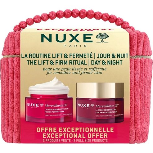 Nuxe Promo Merveillance Lift Firming Powdery Face & Neck Cream 50ml & Concentrated Firming Face & Neck Night Cream 50ml & Подарък несесер 1 брой