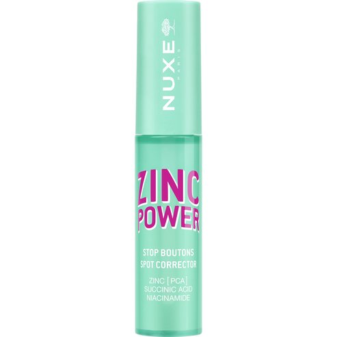 Nuxe Zinc Power Spot Corrector Локален коригиращ гел с целенасочено действие и четка Micro Patch срещу несъвършенствата по лицето, с цинк [PCA], янтарна киселина & ниацинамид 10ml