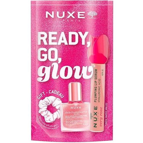 Nuxe Promo Very Rose Hyaluronic Acid Plumping Lip Serum 8ml & Huile Prodigieuse Or Florale Oil 10ml & Подарък Scrunchie за коса 1 брой
