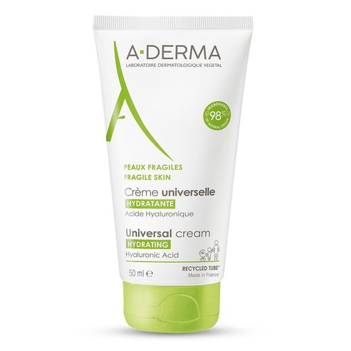 A-Derma Universal Hydrating Cream Хидратиращ крем за лице - тяло с хиалуронова киселина 50ml