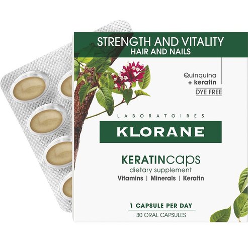 Klorane Quinine & Keratin Strength + Vitality Hair & Nails 30caps