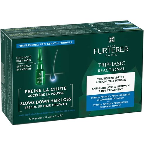 Rene Furterer Triphasic Reactional Anti-Hair Loss & Growth 2in1 Treatment 60ml (12vialsx5ml)