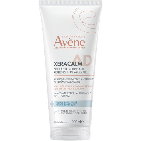 Avene Xeracalm A.D. Replenishing Milky Gel Млечен липидовъзстановяващ гел за облекчаване на суха кожа с тенденция към атопия & усещане за сърбеж 200ml