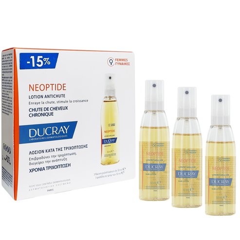 Ducray Neoptide Lotion Antichute Лосион против прогресивен косопад за жени 3 флакона x30ml Promo -15%