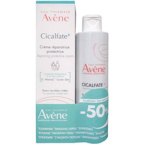 Avene PROMO PACK Cicalfate+ Repairing Protective Cream 100ml & Purifying Cleansing Gel 200ml на специална цена