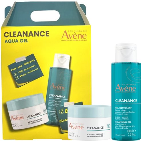 Avene Promo Cleanance Mattifying Aqua-Gel 50ml & Подарък Cleansing Gel 100ml