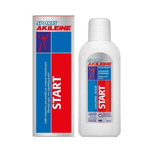 Akileine Sport Start Massage Oil Масажно масло за отопление, което допринася за лесно и бързо загряване 200ml