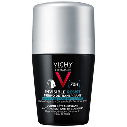 Vichy Homme 72h Invisible Resist Anti-Stains & Anti-Irritations Detranspirant Roll-on 50ml