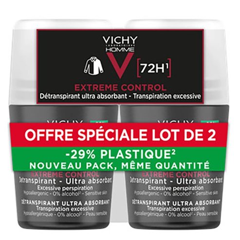 Vichy Promo Homme 72h Extreme Control Antiperspirant Roll-on 2x50ml