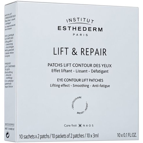 Institut Esthederm Lift & Repair Eye Contour Lift Patches 20 броя Лифтинг пачове за очи за повдигане, изглаждане и коригиране на бръчките (10 чифта)