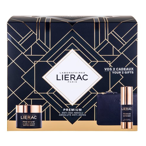Lierac Promo Premium La Creme Soyeuse Anti-Age 50ml & free gift  Lierac Premium Yeux 15ml & Rue Des Fleurs Кожен портфейл