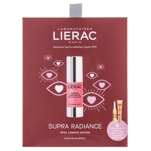 Lierac Promo Supra Radiance Serum Yeux Eye Shine Serum 15ml & Cica-Filler Serum 10ml,Sunissime Fluide Spf30, 10ml