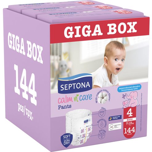 Septona Calm n\' Care Pants Giga Box Maxi No4 (7-13kg) 144 бр (3x48 бр)