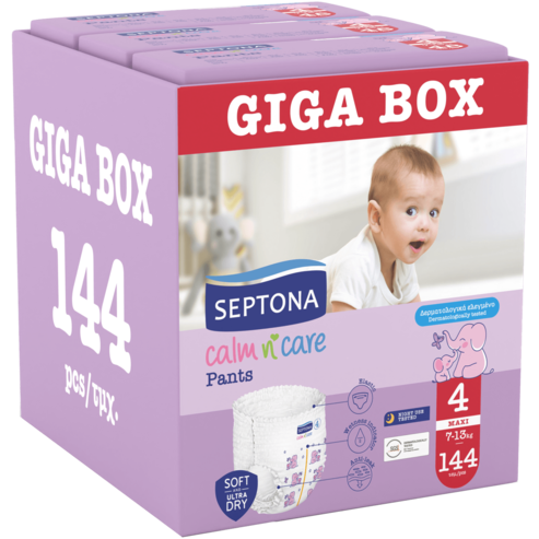 Septona Calm n\' Care Pants Giga Box Maxi No4 (7-13kg) 144 бр (3x48 бр)