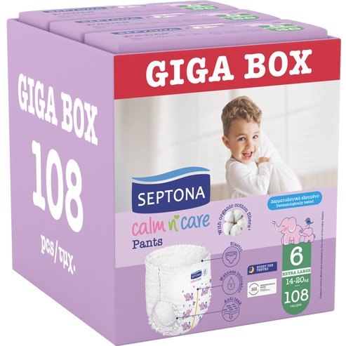 Septona Calm n\' Care Pants Giga Box Extra Large No6 (14-20kg) 108 бр (3x36 бр)