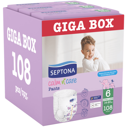 Septona Calm n\' Care Pants Giga Box Extra Large No6 (14-20kg) 108 бр (3x36 бр)