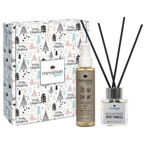 Messinian Spa Promo Christmas Box Spread The Scent Spicy Vanilla Reed Diffuser 50ml & Hair & Body Mist 100ml
