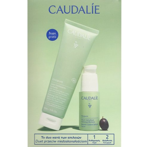 Caudalie Promo Vinopure Blemish Control Salicylic Serum 30ml & Подарък Purifying Cleanser Gel 150ml