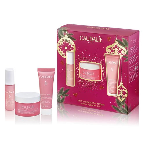 Caudalie PROMO PACK Vinosource - Hydra S.O.S Intense Moisturizing Cream 50ml & подарък S.O.S Serum 10ml, Mask 15ml