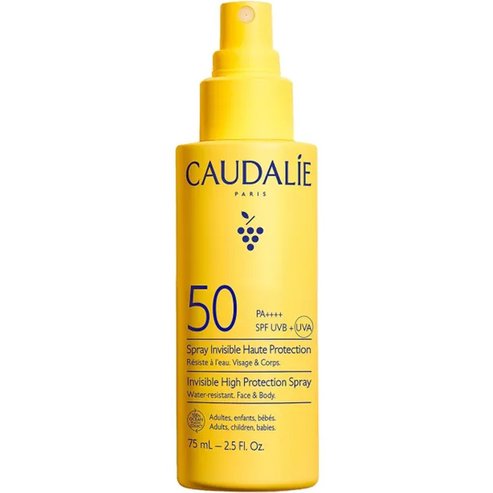 Caudalie Vinosun Spf50 Invisible Spray Лек течен слънцезащитен Spary за лице & тяло с висока защита за цялото семейство 75ml