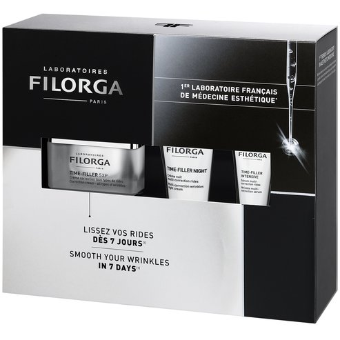 Filorga PROMO PACK Time-Filler 5XP Correction Face & Neck Cream 50ml & Подарък Night Multi-Correction Face & Neck Cream 15ml & Intensive Wrinkle Multi-Correction Face Serum 7ml