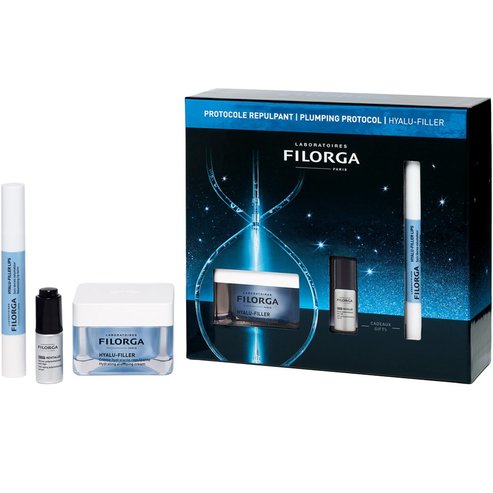 Filorga Promo Hyalu-Filler Hydrating Plumping Cream 50ml & Подарък NCEF-Revitalize Anti-Age Serum 5ml & Подарък Lip Filler Balm 4g