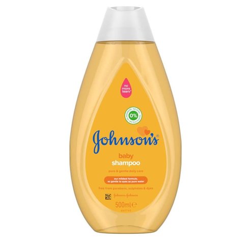 Johnson\'s Baby Shampoo Шампоан No More Tears, Почиства ефективно, оставяйки бебешката коса гладка и блестяща 500ml