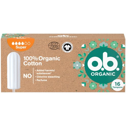 O.b. Organic 100% Cotton Tampon 16 бр - Super