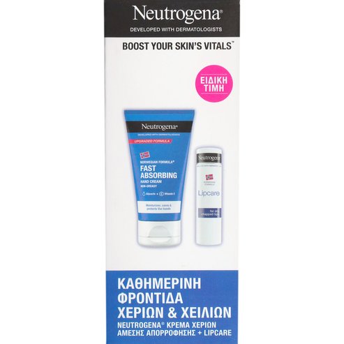 Neutrogena Promo Norwegian Formula Fast Absorbing Non Greasy Hand Cream 75ml & Norwegian Formula Lipcare Stick 4,8g