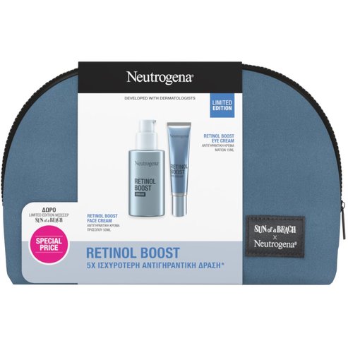 Neutrogena Promo Retinol Boost Face Cream 50ml & Eye Cream 15ml & Подарък Sun of a Beach Limited Edition торбичка 1 бр