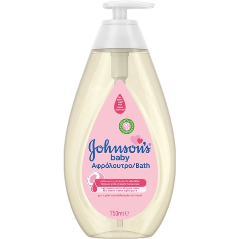 Johnson\'s Baby Bath Soft Wash Бебешки душ гел Без повече сълзи, с нежна формула & балансирано pH за почистване на чувствителната кожа с помпа 750ml
