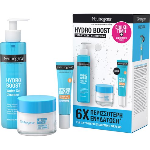 Neutrogena Promo Hydro Boost Water Gel Cleanser 200ml & Gel Cream 50ml & Подарък Hydrating Fluid Spf50, 15ml