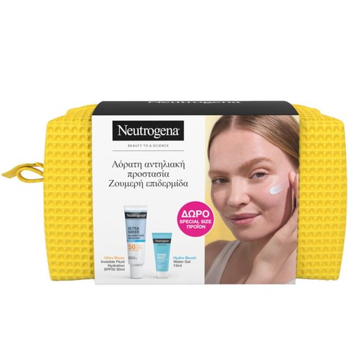 Neutrogena Promo Ultra Sheer Hydration Sunscreen Invisible Spf50 Fluid 50ml & Подарък Hydro Boost Water Gel 15ml & торбичка 1 бр