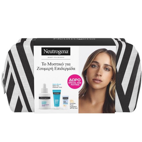 Neutrogena Promo Hydro Boost Hyaluronic Acid, 10% Niacinamide Serum 30ml & Подарък Cleanser Water Gel 15ml & Подарък Ultra Sheer Hydration Sunscreen Invisible Spf50 Fluid 5ml & торбичка 1 бр