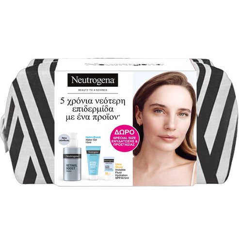 Neutrogena Promo Anti-Age Retinol Boost Face Cream 50ml & Подарък Hydro Boost Water Gel 15ml & Подарък Ultra Sheer Hydration Sunscreen Invisible Spf50 5ml & Подарък несесер 1 брой