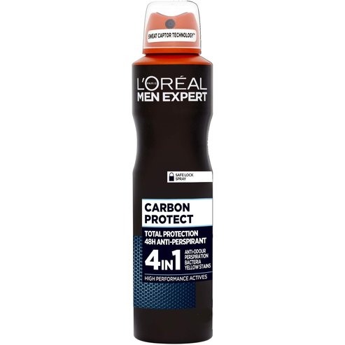 L\'oreal Paris Men Expert Carbon Protect Spray Мъжки дезодорант с 48-часова пълна защита срещу пот 150мл
