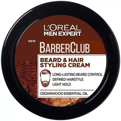 L\'Oreal Paris Men Expert BarberClub Beard & Hair Light Hold Styling Cream 75ml