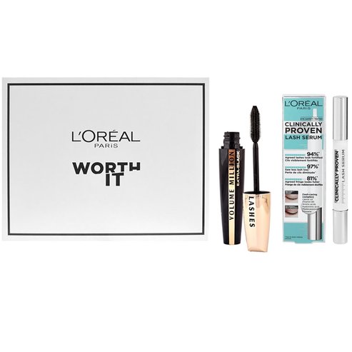 L\'oreal Paris Worth it Promo Volume Milion Lashes Extra Black Maskara 10.7ml & Clinically Proven Lash Serum 17gr