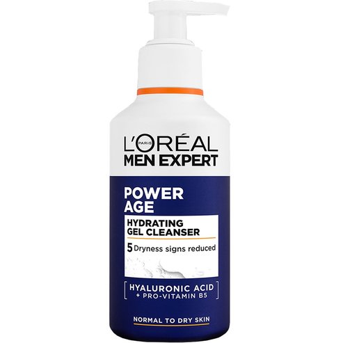 L\'Oreal Paris Men Expert Power Age Hydrating Cleanser Gel 260ml ,Мъжки хидратиращ почистващ гел за лице с хиалуронова киселина и провитамин B5 с помпа
