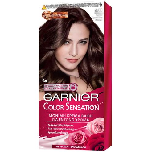 Garnier Color Sensation Permanent Hair Color Kit 1 Брой - 4.03 Тъмно кристално кафяво