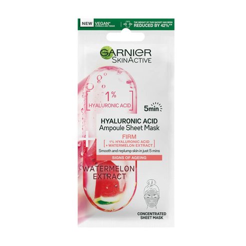 Garnier SkinActive Hyaluronic Acid Ampoule Sheet Mask with Watermelon Extract 1 парче